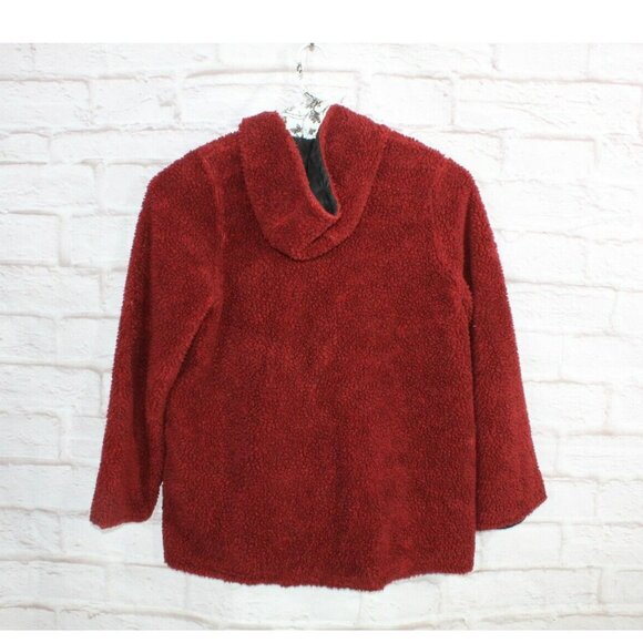 Maralyce Ferree Red Black Button Down Reversible Hooded Jacket Size M - Picture 4 of 8